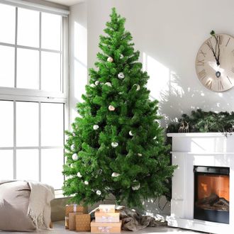 Dmora Dmora - Sapin De No&euml;l Riccardo, Sapin Artificiel Extra &Eacute;pais, V&eacute;ritable Sapin Effet Pvc, 754 Branches, Hauteur 210 Cm