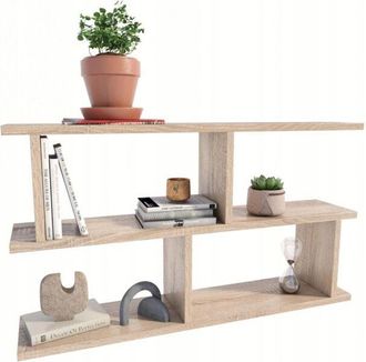 OEM Mensola Sospesa Luna, Rovere Sonoma, Mensola Da Parete Per Soggiorno, Ufficio, Mk