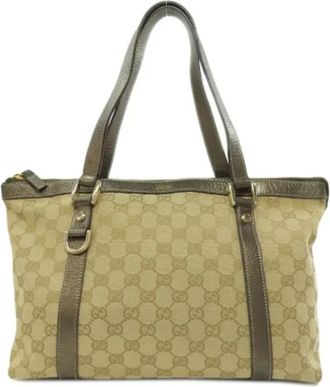 Gucci Pre-owned Tote Bags, female, Brown, Size: ONE SIZE Pre-owned Canvas gucci-bags