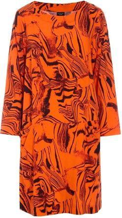 Bitte Kai Rand Jurk van Viscose met Print - Dames - Korte kleedjes - Oranje - M - Kleedjes