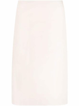 Christophe Lemaire high-waisted midi skirt - women - Silk/Rayon/Cotton - 34 - Neutrals