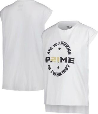 WEAR by Erin Andrews Womens WEAR by Erin Andrews White Colorado Buffaloes Coach Prime Working Sleeveless Muscle T-Shirt at Nordstrom, Size Medium