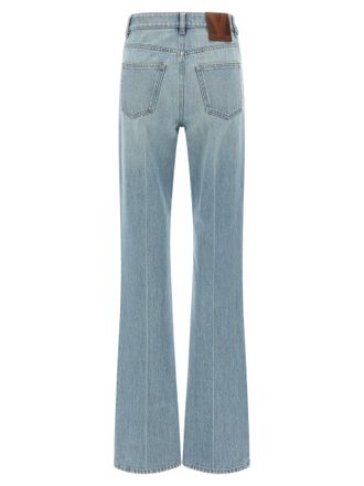 Valentino Garavani High-Waist Stone-Washed Denim Jeans - Blue