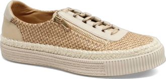Django & Juliette Womens Tellow Leather Sneakers In Camel & Natural Multi