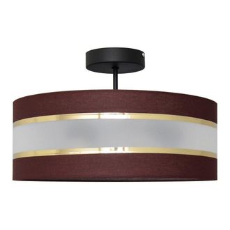 Netlighting Helen Cylindrical Ceiling Light Brown Gold Black 40cm