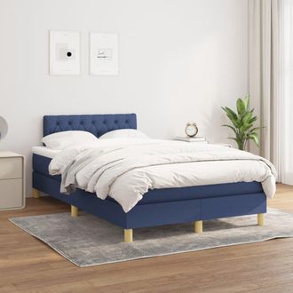vidaXL Vidaxl - Cama Box Spring Con Colch&oacute;n Tela Azul 120x200 Cm