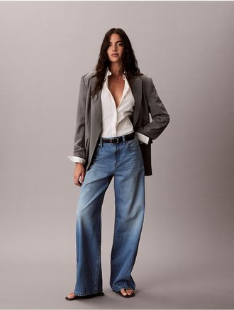 Calvin Klein Jeans Calvin Klein Womens Lyocell Blend Wide Leg Jeans - Blue - 24W x RL