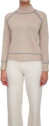 Max Mara Truien & Vesten, Dames, Beige, XS, Wol, Pescara Turtleneck