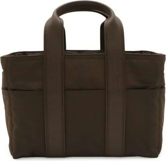 Herm&egrave;s Dark Brown Nylon Handbag Tote Bag (Pre-Owned)