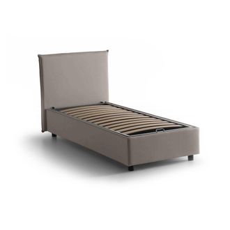 Dmora Dmora - Cama Individual Dbacchi, Cama Contenedor Con Revestimiento De Tela, 100% Made In Italy, Apertura Frontal, Adecuado Para Colch&oacute;n Cm 80x200, T&oacute;r