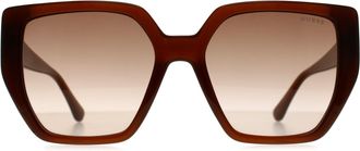 Guess GF6178 45B glanzende lichtbruine zonnebril met kleurverloop