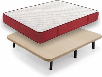 HOGAR 24 Sn20 - Colch&oacute;n Viscoel&aacute;stico + Base Tapizada Con Patas, Medida 150x180 Cm. Higienico-transpirable