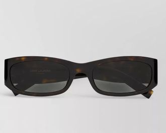 Saint Laurent rectangular havana sunglasses dark lenses tortoiseshell