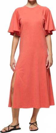 Nation Ltd Milley Raglan Midi Dress In Coral Kiss