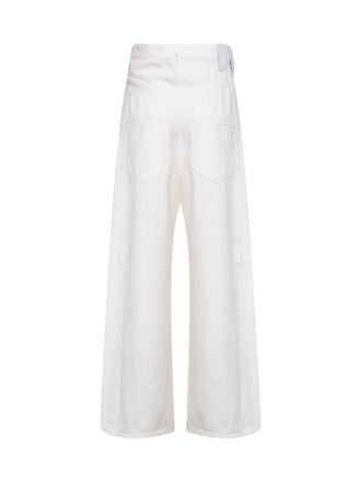 Darkpark Fold-Over Waist Jeans - White