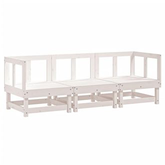 vidaXL Juego De Muebles De Jard&iacute;n 3 Pzas Madera Maciza De Pino Blanco Vidaxl