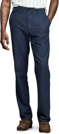 Billy Reid Flat Front Linen & Cotton Pants in Navy at Nordstrom, Size 31 X 32