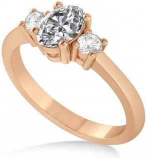 Allurez Oval Lab Grown Diamond Three-Stone Engagement Ring 14k Rose Gold (1.20ct)