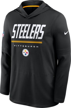 Nike Pittsburgh Steelers Sideline Nike Mens Dri-FIT NFL Long-Sleeve Hooded Top in Black | 03B9057Y7L-TG4