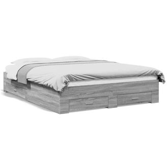 Berkfield Home Bed Frame with Drawers without Mattress Grey Sonoma 140x200 cm