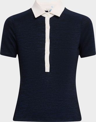 Rag & Bone The Knit Button Polo Top