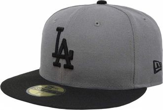 New Era 59Fifty MLB Basic Los Angeles Dodgers Gray/Black Fitted Headwear Cap (6 7/8)