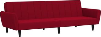 vidaXL Sof&aacute; Cama De 2 Plazas Terciopelo Color Vino Tinto Vidaxl