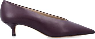 Le Monde Beryl Babouche Pointed-Toe Matte Kitten Heel Pumps