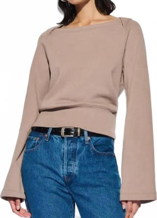 Nation Ltd Darlene Envelope Neck Top In Mushroom