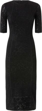 Pinko Arame midi-jurk met ronde hals - Zwart