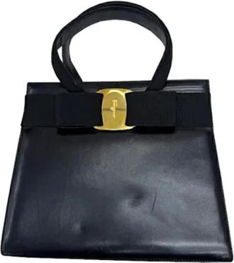 Ferragamo Tweedehands leren handtassen - Dames - Vintage Handtas - Zwart - ONE Size - Leer - Vintage