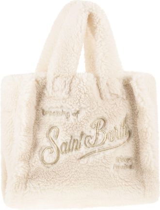 MC2 Saint Barth Vanity Mini Teddy Sherpa handtas met logo