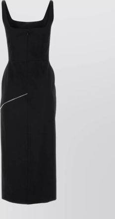 Alexander McQueen wool sleeveless square-neck midi dress
