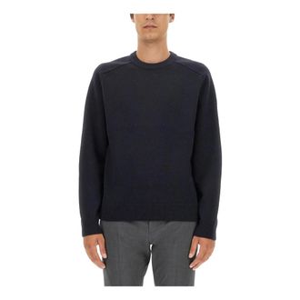 Theory Round-neck Knitwear, male, Blue, Size: XL Morlan Crew