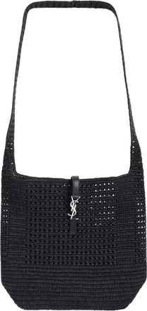 Saint Laurent Le 5 &agrave; 7 Raffia Hobo - Heren - Schoudertassen - Zwart - ONE Size - Tassen