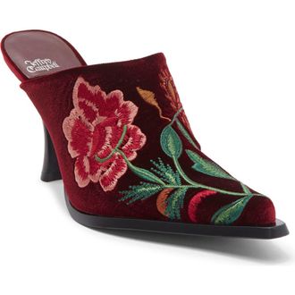 Jeffrey Campbell Savannah Embroidered Mule in Wine Velvet Floral Multi at Nordstrom Rack, Size 5