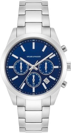 Spears & Walker Mens Chronograph - Silver Stainless Steel - One Size