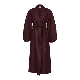 Harris Wharf London Jassen, Dames, Rood, 2Xs, Wol, Lange Pofmouwen Jas