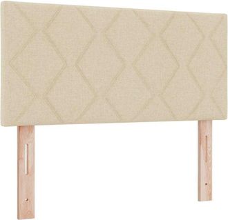 vidaXL Headboard with led Strip Lights Adjustable Cream 100 cm Fabric Vidaxl