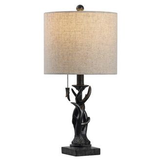Jonathan Y Designs Gaston Resin Mini LED Table Lamp in Antique Black at Nordstrom