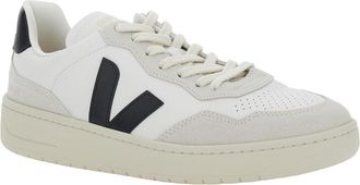 Veja Unisex V90 White Sneaker With Side Logo Leather Trainers