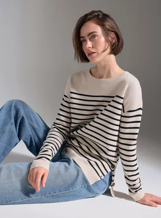 Contemporaine Womens Structured boat-neck sweater