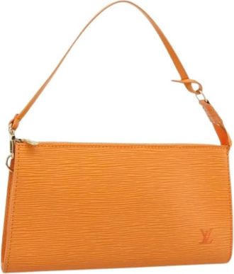 Louis Vuitton Pre-owned Accessory Pouch - Dames - Vintage Schoudertas - Oranje - ONE Size - Leer - Vintage