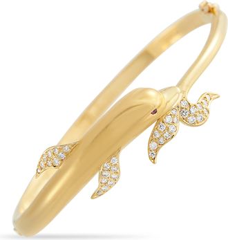 Carrera y Carrera 18K Yellow Gold Diamond Dolphin Bracelet CA02-051926