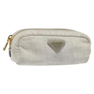 Prada Pre-owned Canvas pouches - Dames - Pre-owned - Grijs - Maat: ONE Size