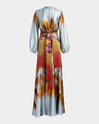 Silvia Tcherassi Printed Silk-Blend Maxi Dress