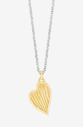 Dower & Hall Humbug Heart Pendant in Silver And Gold at Nordstrom, Size 18