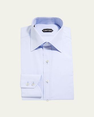 Tom Ford Mens Solid Point Collar Dress Shirt