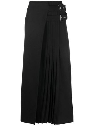 Alberta Ferretti Gonna plissettata con fibbia - Nero