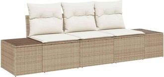 vidaXL Garden Sofa Set with Cushion with Storage 3 pcs Beige, Cream Vidaxl